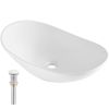 Oval Vessel Sink, 23.3" x 14.2" Bathroom Vessel Sink Bowl Countertop, White Ceramic Bathroom Sinks Above Counter, Bowl Sink with Modern Style