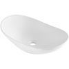 Oval Vessel Sink, 23.3" x 14.2" Bathroom Vessel Sink Bowl Countertop, White Ceramic Bathroom Sinks Above Counter, Bowl Sink with Modern Style
